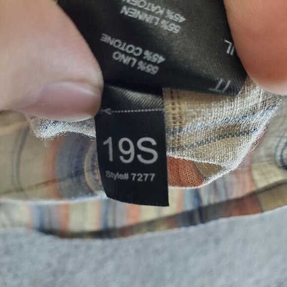 Kühl Shirt Mens Large Multicolor Plaid Tapered Fit Sleeve Linen Blend - Picture 4 of 11